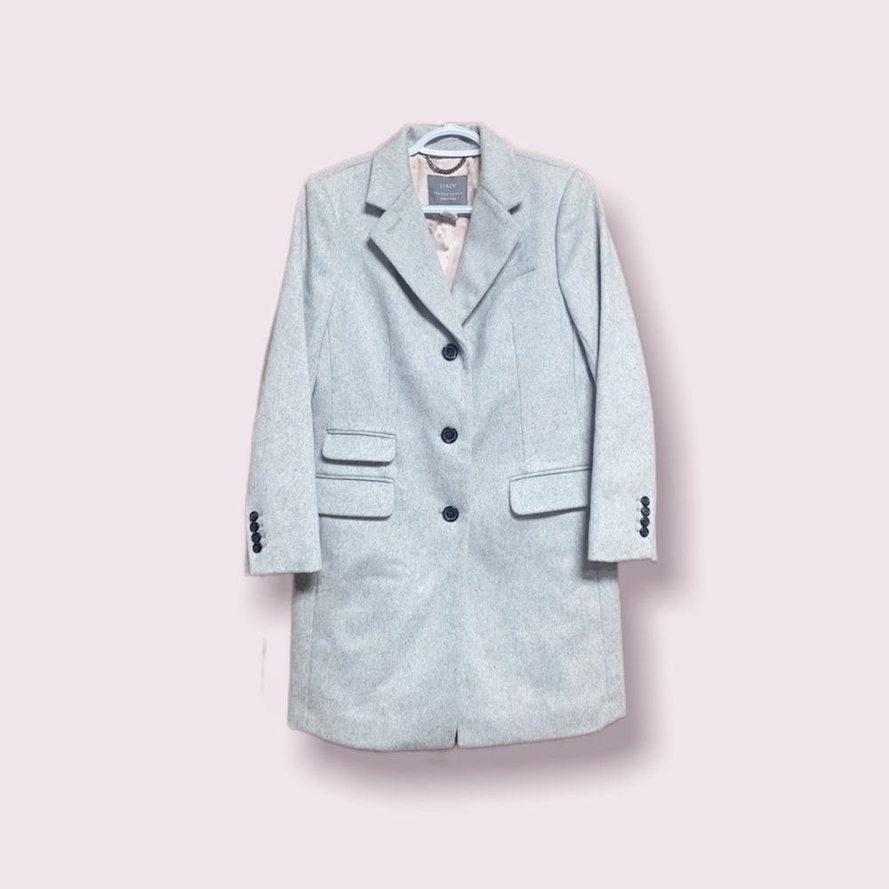 JCrew Wool Peacoat Size 8 Petite Gray Coat